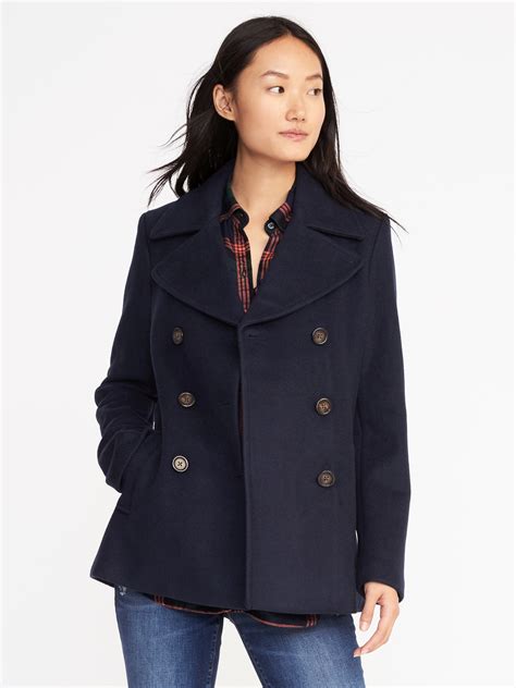 womens navy blue peacoat